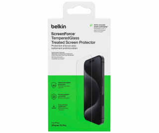 Belkin Screenforce Tempered Gl. antibact. iPhone 15 Pro O...