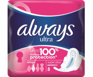 Always Ultra Super Plus hygienické vložky s křidélky 8 ks