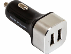 Realpower 2xUSB nabíječka Černá a stříbrná (176635)