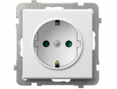 Ospel Socket Sonata single schuko s bílými závěrkami (GP-1RSP/m/00)