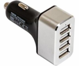 Realpower 4xUSB nabíječka Černá a stříbrná (176636)