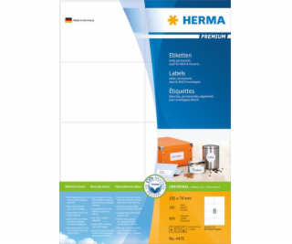 Herma Premium etikety A4, bílé, matný papír, 800 ks (4470)