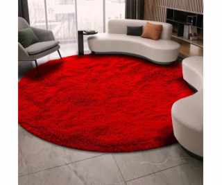 Strado Kulatý koberec Shaggy Strado 140x140 BloodyRed (Li...