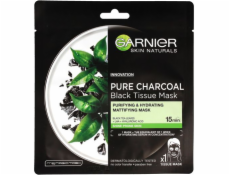 Garnier Skin Naturals Pure Charcoal Black Tissue Sheet Mask - černý čaj 28g