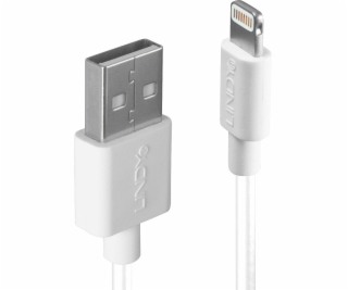 Lindy USB kabel USB A -> Lightning, bílý, 2m (31327)