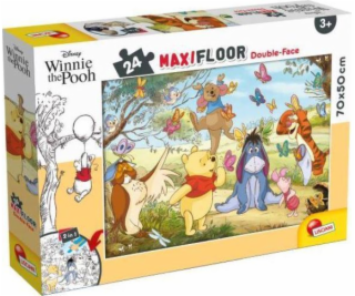 Lisciani Oboustranné podlahové puzzle Maxi 24 Medvídek Pú