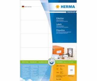 Herma Premium Labels 4281, A4, bílá, 105 x 50,8 mm, matný...