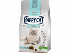 Happy Cat Sensitive Skin & Coat, suché krmivo, pro dospělé kočky, pro zdravou kůži a srst, 300 g, sáček