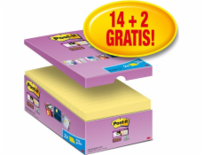 Post-it Post-it Super Sticky Notes (655-P16SSCY-EU), 127x76mm 16x90 karet, žlutá, 2 ZDARMA poznámky