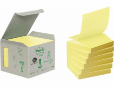 Post-It 3M Eco-friendly Post-it_ Z-Notes s certifikátem PEFC Recycled, žlutá, 76x76mm, 6 bloků po 100 bankovkách