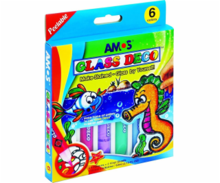 Amos Stained Glass Paints Glass Deco 6 barev Blister (134...