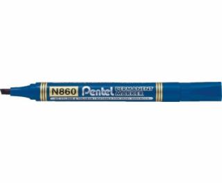 Pentel Permanentní popisovač N860, zkosený hrot, modrý (4...