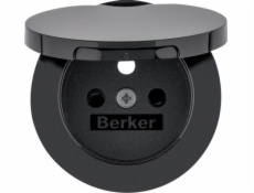 Přední deska Hager Polo Socket s krytem/ui leskle černá (3965832045)