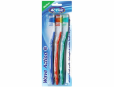 Zubní kartáček Active Oral Care Wave Action střední 3 ks