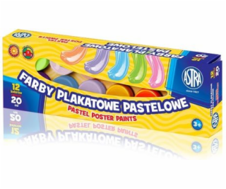 Astra Pastelové barvy na plakát 12 barev 20ml (301118001)