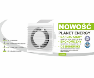 airRoxy Nástěnný ventilátor 100mm 8W Planet Energy