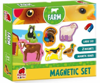 Magnetické puzzle Roter Kafer Farm s deskou RK2090-01