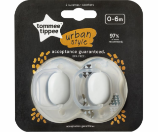 Tommee Tippee Urban unisex dudlík 0-6 měsíců 2 ks.