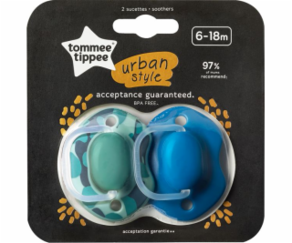 Tommee Tippee Urban chlapecký dudlík 6-18 měsíců 2 ks (43...