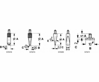 Limit Měřicí hrot pro Limitní číselníkové úchylkoměry 16x...