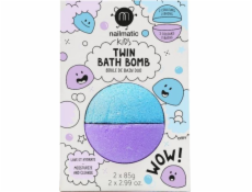 Nailmatic Nailmatic Kids Twin Bath Bomb dvojitá koupelová bomba pro děti Modrá/fialová 170g