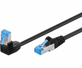 Goobay Patchcord S/FTP Cat. 6A Rovná / Úhlová 90 Černá 0,25m