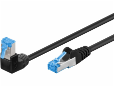 Goobay Patchcord S/FTP Cat. 6A Rovná / Úhlová 90 Černá 0,25m