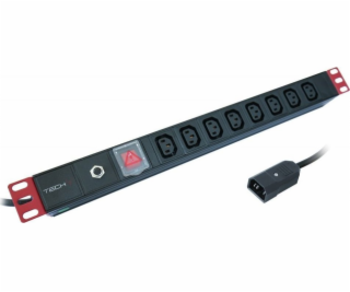 Techly Rack Power Strip 1U 8x C13 Socket C14 Kabel pro UP...