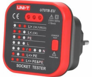 Uni-T Tester zásuvek s funkcí kontroly RCD UT-07B-EU UNI-T