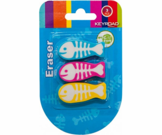 Keyroad Keyroad Universal Eraser Fish, 3 ks, blistr, mix ...