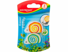 Keyroad Keyroad Universal Eraser Snail, 2 ks, blistr, Mix barev