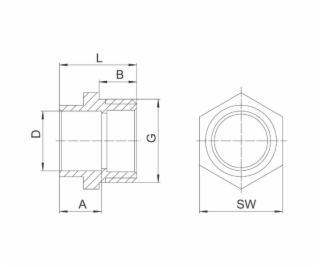 Ferro vsuvka adaptéru 1 x 28 mm mosaz (4243-2803)