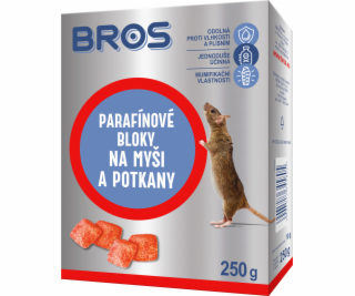 Návnada na hlodavce parafínové bloky  BROS 250 g