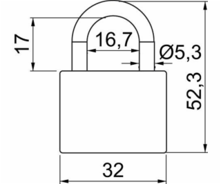 Zámek visací 32 mm dekor (2 klíče)