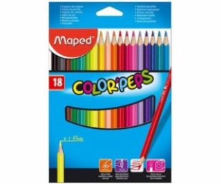 Trojúhelníkové pastelky Maped Colorpeps 18 barev