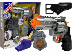 LEANToys Set Revolver 20cm Odznak Pouzdro na píšťalku Zvukové světelné efekty