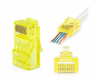 W-star Konektor UTP RJ45EZ Cat5e100ks pozlacený, žlutá, p...