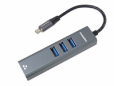 PREMIUMCORD Adaptér USB-C na Gigabit 10/100/1000Mbps + 3x USB3.0 konektor