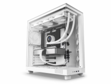 NZXT skříň H6 Flow dvoukomorová / MidT / 3x120mm fan / 2xUSB 3.2 / USB-C / prosklená bočnice i čelo / bílá