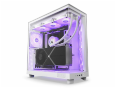 NZXT skříň H6 Flow RGB dvoukomorová / MidT / 3x120mm RGB fan / 2xUSB 3.2 / USB-C / prosklená / bílá