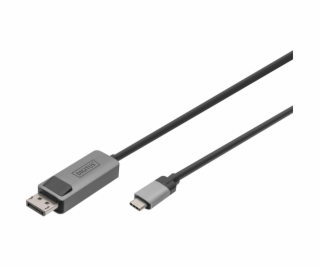 DIGITUS USB Type C / DisplayPort Bidirectional Alu, black 1m