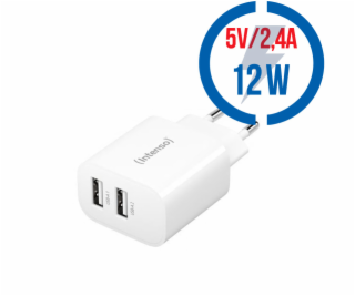 Intenso Power Adapter W24AA 2x USB-A 24W              white