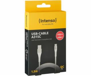 Intenso USB Cable A315C Nylon 1,5m white USB-A / USB-C 60W