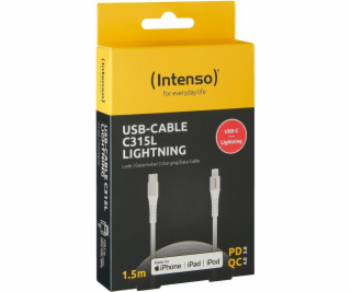 Intenso USB Cable C315L Nylon 1,5m white USB-C / Lightnin...