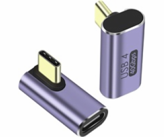 PremiumCord Adaptér USB-C na USB-C, USB 4.0, zahnutý 90°