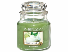 Svíčka ve skleněné dóze Yankee Candle, Vanilka s limetkami, 410 g