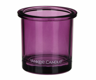 Svícen skleněný Yankee Candle, Fialové sklo, výška 7 cm