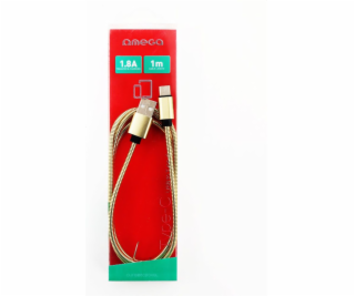 Omega metalický kabel lightning to usb kabel 1,8A 1M