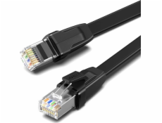 Ugreen UGREEN NW134 Plochý síťový kabel s kovovými zástrčkami, Ethernet RJ45, Cat.8, U/FTP, 1m (černý)