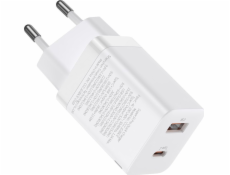 Baseus nabíjačka Baseus Super Si Pro Rýchla nabíjačka USB + USB-C 30W (biela)